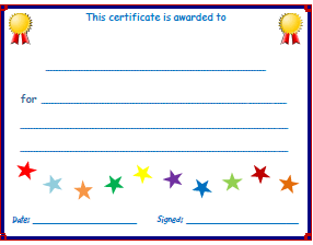 Blank certificate