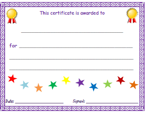 Blank certificate