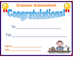 Grammar Achievement Certificate