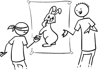 Play "Pin the tail on the Easter rabbit"